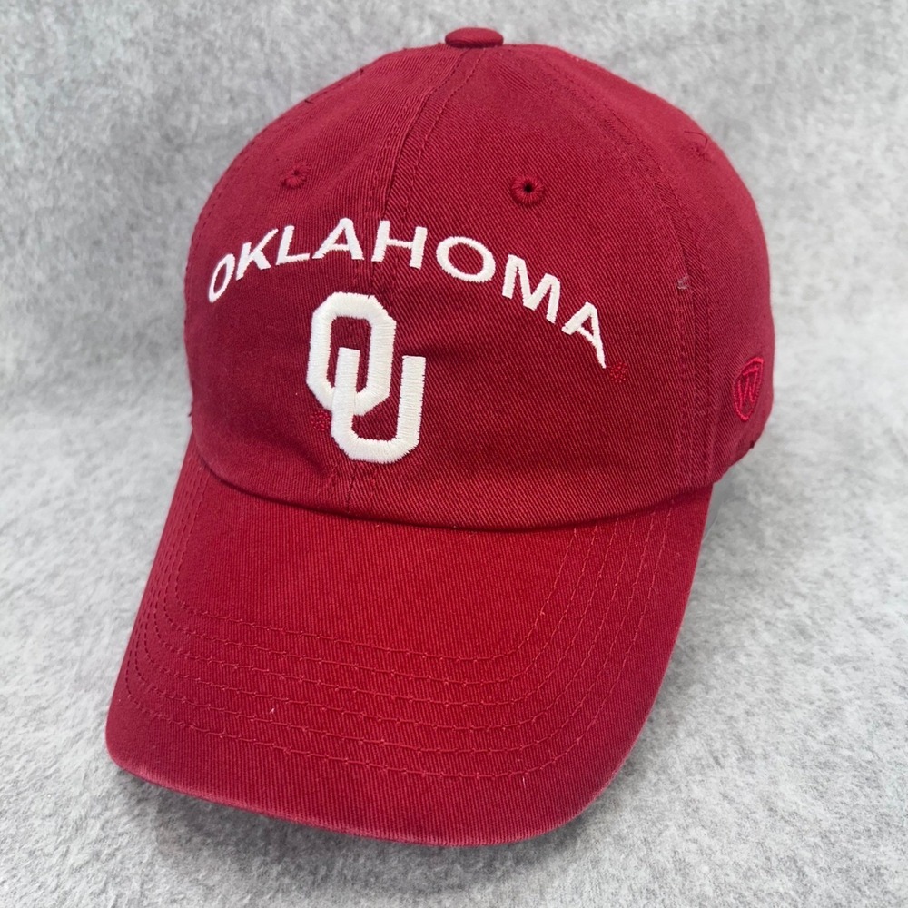 Oklahoma OU Logo Mens Red Top of the World Hat Adjustable Cotton Cap OSFA
